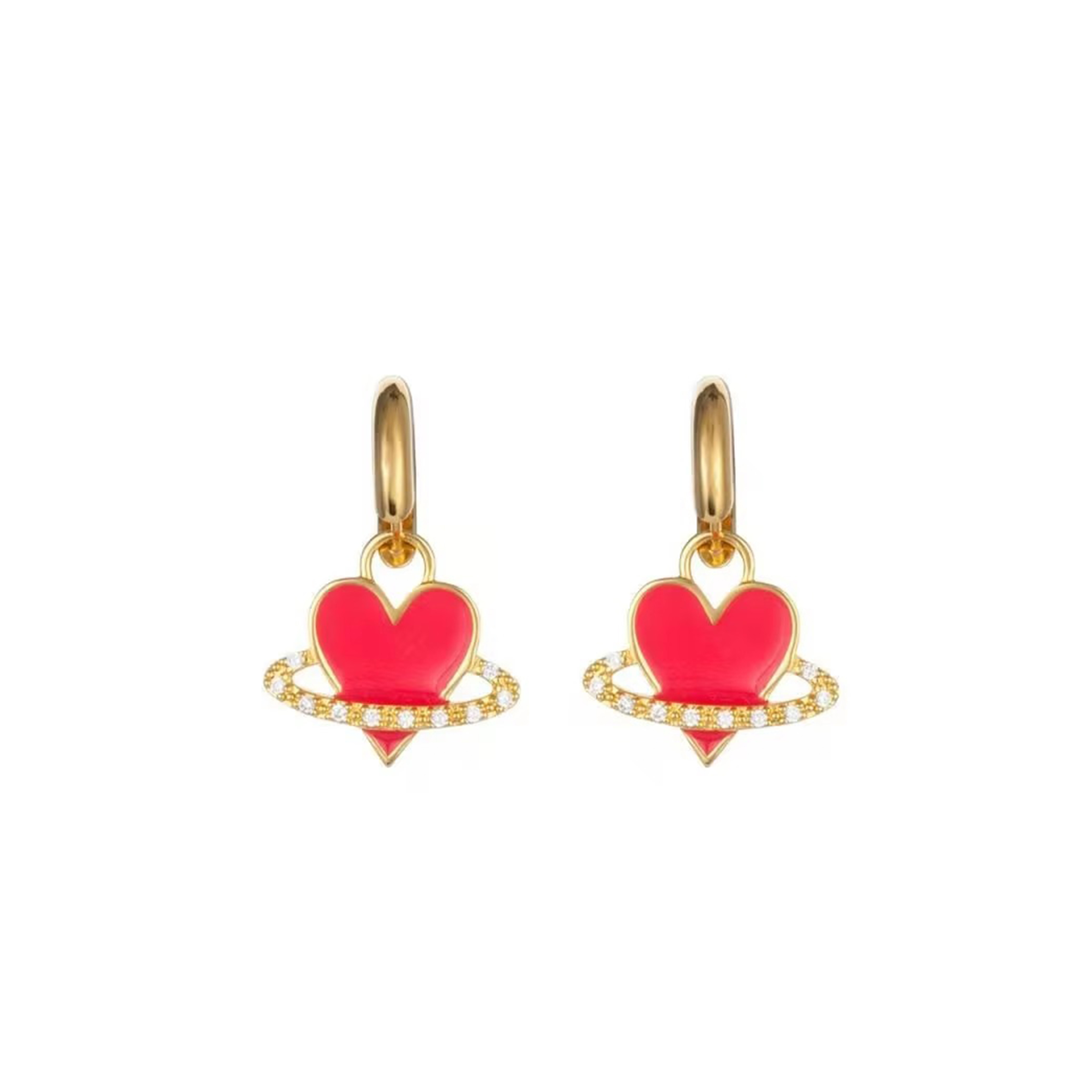 VIVIENNE WESTWOOD GOLD HEART EARRINGS 